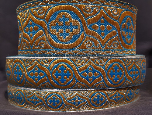 Wstążka do szat błękitno-złota (nr 4) - szer. 30